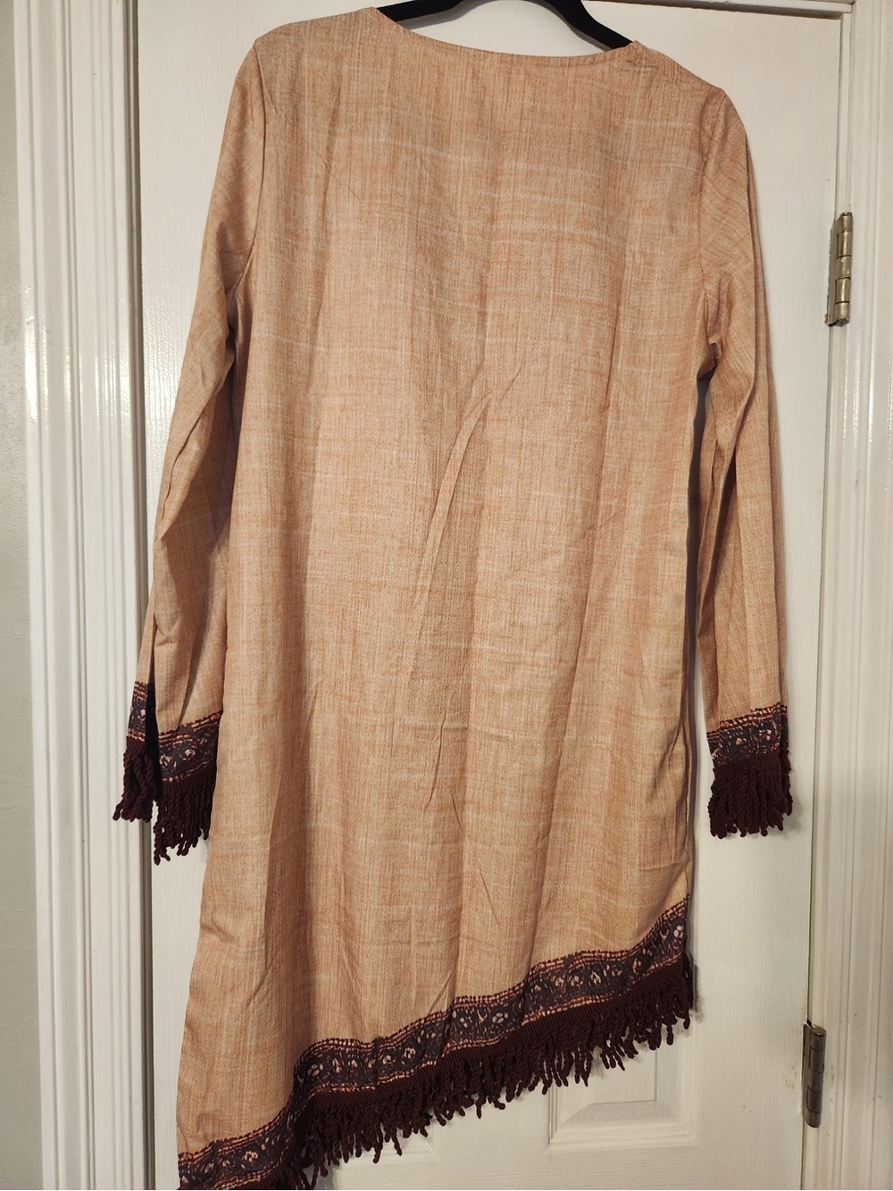 Embroidered Boho Fringe Mini Dress - Picture 2 of 2